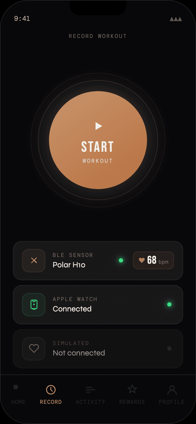 Connect your device — app screenshot