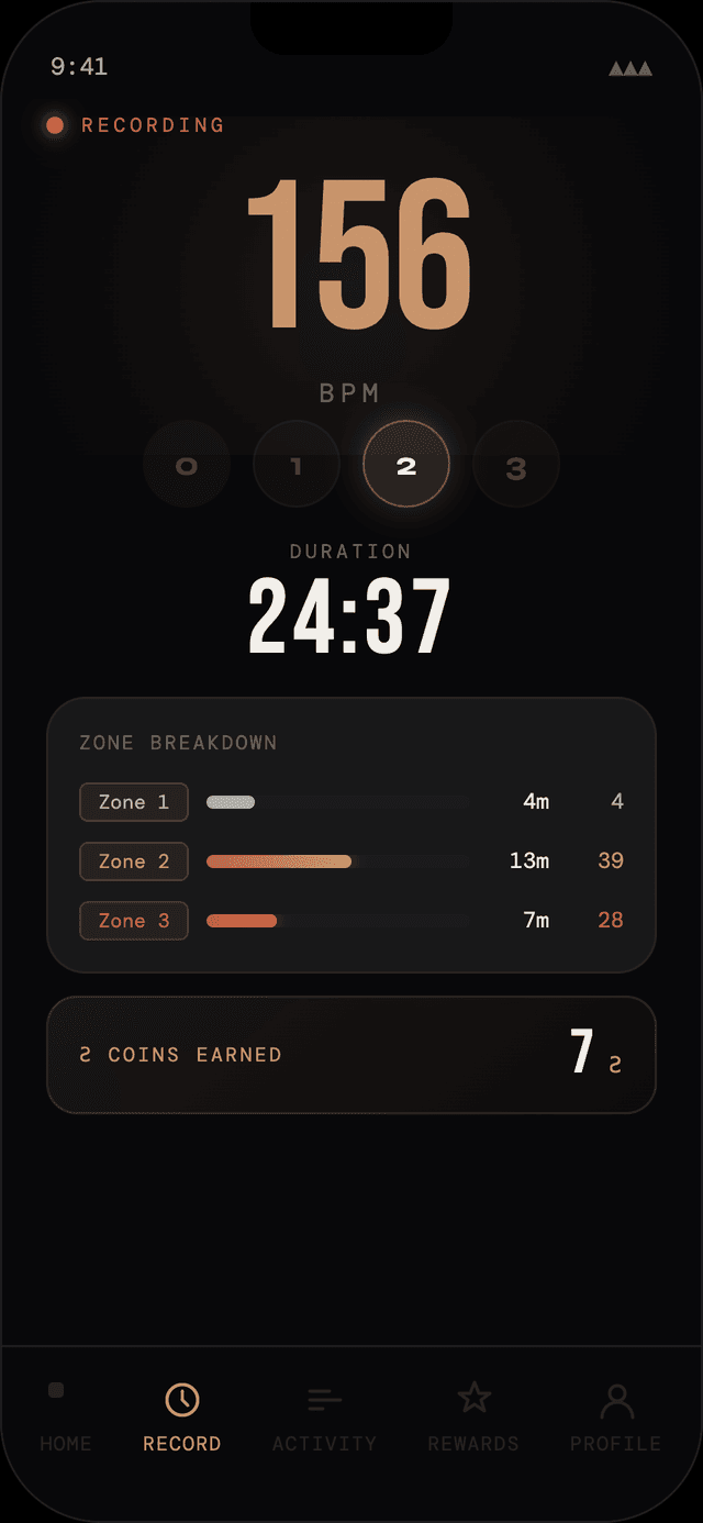Train in your zones — app screenshot